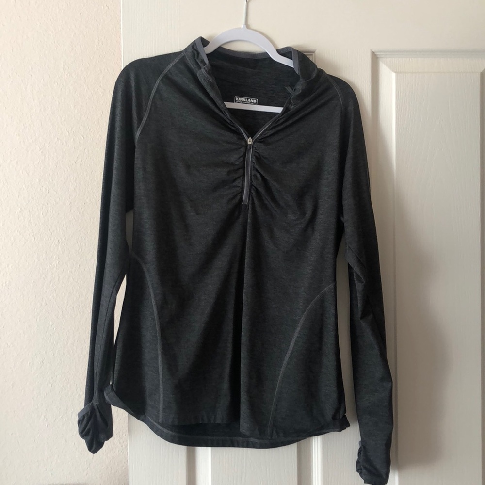 Size large dark grey athletic jacket w/ thumbholes